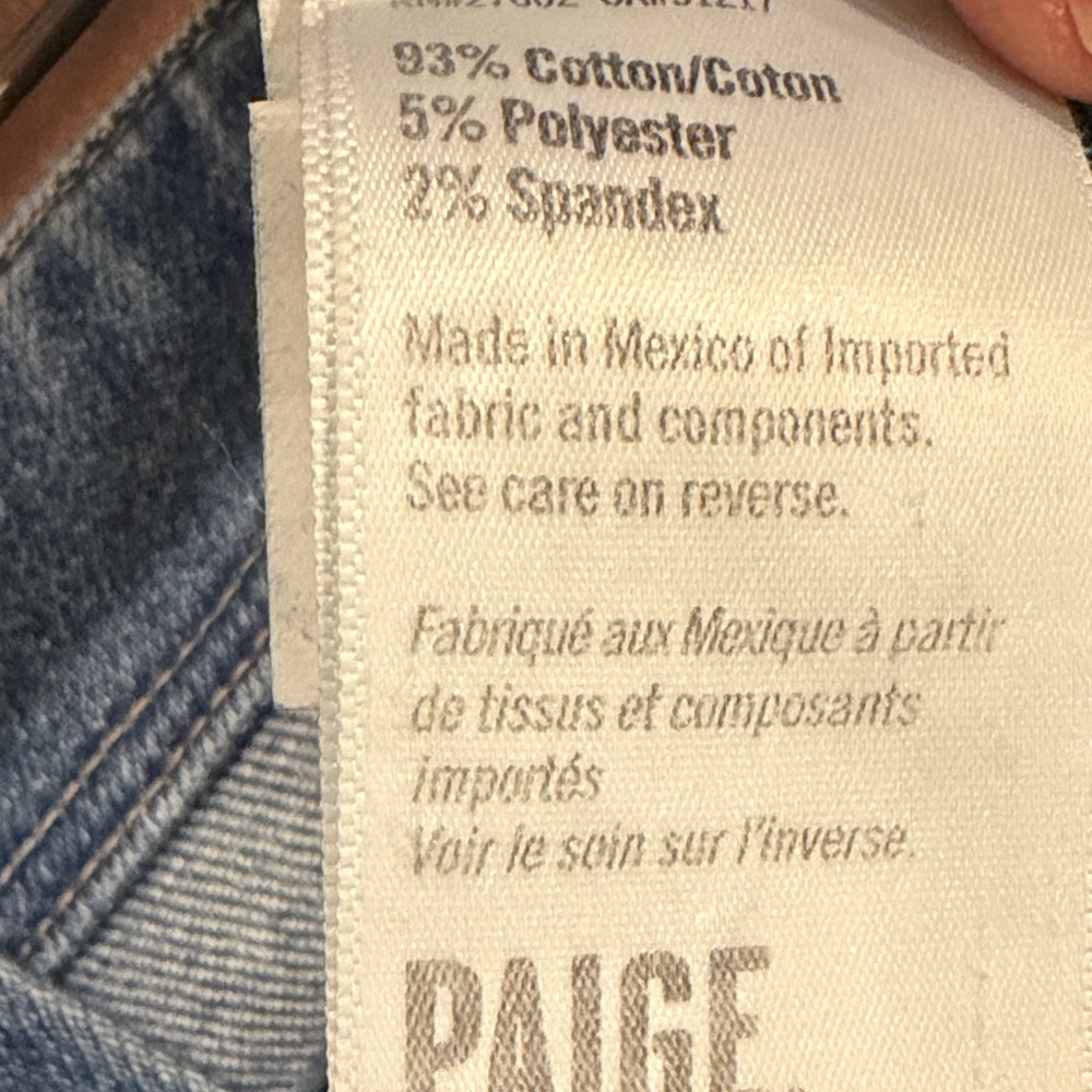 PAIGE Anessa High-Rise jeans with cropped wide leg and Raw Hem - size 26 - NWT - Picture 10 of 14